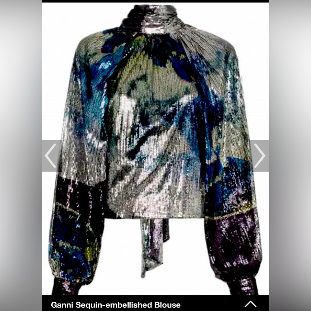 🌎🌏GANNI🌎🌏 Womens mesh sequin blouse. Size 40 FAB FAB never worn
